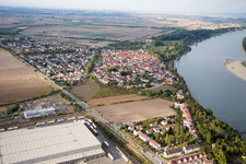 Aerial photograpy of District Rheindürkheim in Worms in the state Rhineland-Palatinate, Germany