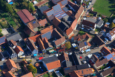 Aerial view of Wine festival at the Holger Kuhn winery in Dierbach in the state Rhineland-Palatinate, Germany
