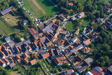 Aerial photograpy of Wine festival at the Holger Kuhn winery in Dierbach in the state Rhineland-Palatinate, Germany