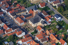 Church, community center Schaidt and Viehstrich Museum in the district Schaidt in Wörth am Rhein in the state Rhineland-Palatinate, Germany