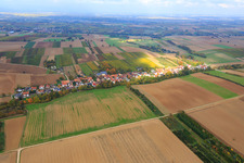 Oblique view of Village overview from the south in Vollmersweiler in the state Rhineland-Palatinate, Germany