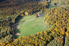 Aerial view of Nehwiller-près-Wœrth in the state Bas-Rhin, France