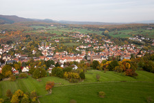 Niederbronn-les-Bains in the state Bas-Rhin, France from the plane