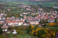 Niederbronn-les-Bains in the state Bas-Rhin, France from the drone perspective