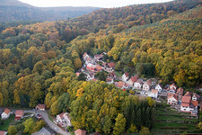 Aerial photograpy of Oberbronn in the state Bas-Rhin, France