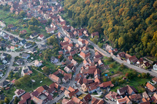 Aerial view of Offwiller in the state Bas-Rhin, France