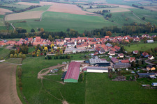Aerial view of Bischholtz in the state Bas-Rhin, France