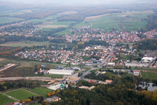 Aerial photograpy of Gumbrechtshoffen in the state Bas-Rhin, France