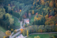 Aerial photograpy of Wolfartshoffen Waterfall in Reichshoffen in the state Bas-Rhin, France