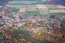 District Vielbrunn in Michelstadt in the state Hesse, Germany from above