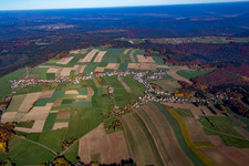 District Würzberg in Michelstadt in the state Hesse, Germany from above