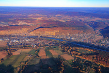 City view on the Main from the south in Wörth am Main in the state Bavaria, Germany