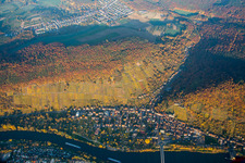 Fields of wine cultivation landscape in Klingenberg am Main over the river Main in the state Bavaria