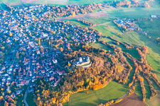 Aerial view of Museum Veste Otzberg in the district Hering in Otzberg in the state Hesse, Germany