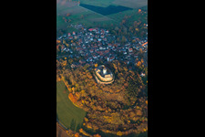 Aerial view of Fortress Otzberg in the district Hering in Otzberg in the state Hesse, Germany