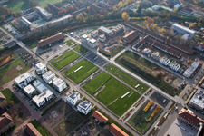 State Garden Show 2015 in Landau in der Pfalz in the state Rhineland-Palatinate, Germany viewn from the air