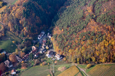 Aerial view of Albersweiler in the state Rhineland-Palatinate, Germany