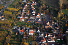 Drone recording of District Ingenheim in Billigheim-Ingenheim in the state Rhineland-Palatinate, Germany