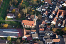 Aerial view of District Ingenheim in Billigheim-Ingenheim in the state Rhineland-Palatinate, Germany
