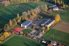 Oblique view of District Ingenheim in Billigheim-Ingenheim in the state Rhineland-Palatinate, Germany