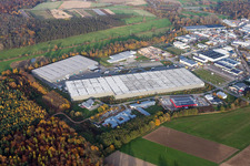Industrial estate and company settlement Horst with Friedrich Zufall GmbH & Co. KG Internationale Spedition in the district Minderslachen in Kandel in the state Rhineland-Palatinate, Germany