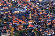 Market Square, Town Hall Kandel and St. George's Church in Kandel in the state Rhineland-Palatinate, Germany