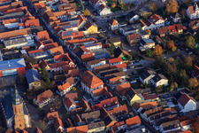 Aerial view of City hall in Kandel in the state Rhineland-Palatinate, Germany