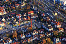 Aerial photograpy of Construction site for In the city center in Kandel in the state Rhineland-Palatinate, Germany