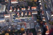 New development area "In the city center" between Bismarck and Gartenstr in Kandel in the state Rhineland-Palatinate, Germany viewn from the air