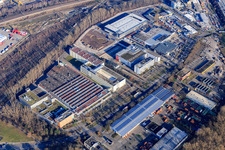 Ottostraße industrial area with German Homeopathy Union (DHU) and Emil Frey Ungeheuer Automobile Karlsruhe in the district Durlach in Karlsruhe in the state Baden-Wuerttemberg, Germany
