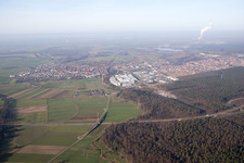 Oblique view of District Graben in Graben-Neudorf in the state Baden-Wuerttemberg, Germany