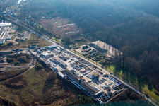 Aerial view of Garden gravel in the district Neudorf in Graben-Neudorf in the state Baden-Wuerttemberg, Germany