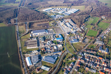 Industrial area In den Krautstückern in the district Huttenheim in Philippsburg in the state Baden-Wuerttemberg, Germany