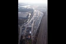 Lauterbourg in the state Bas-Rhin, France viewn from the air