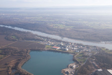 Aerial photograpy of Lauterbourg in the state Bas-Rhin, France
