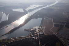 Lauterbourg in the state Bas-Rhin, France from above