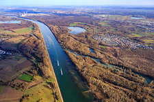 Course of the Rhine at the mouth of the Auer Althrein in Au am Rhein in the state Baden-Wuerttemberg, Germany