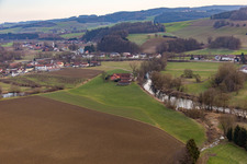 Aerial view of District Schwaibach in Bad Birnbach in the state Bavaria, Germany