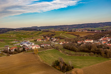 Oblique view of District Aunham in Bad Birnbach in the state Bavaria, Germany