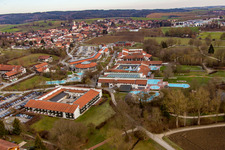 Aerial view of Rottal Thermal Baths in the district Aunham in Bad Birnbach in the state Bavaria, Germany