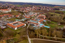 Oblique view of Rottal Thermal Baths in the district Aunham in Bad Birnbach in the state Bavaria, Germany