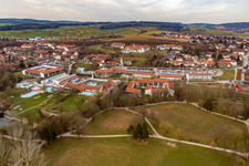 Rottal Thermal Baths in the district Aunham in Bad Birnbach in the state Bavaria, Germany viewn from the air