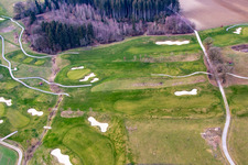 Aerial view of Golf course of the Bella Vista Golf Club in Bad Birnbach in the state Bavaria, Germany