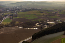 Aerial view of District Anzenkirchen in Triftern in the state Bavaria, Germany