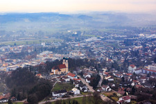 Aerial photograpy of Gartlberg pilgrimage church in Pfarrkirchen in the state Bavaria, Germany