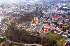Gartlberg pilgrimage church in Pfarrkirchen in the state Bavaria, Germany from the plane