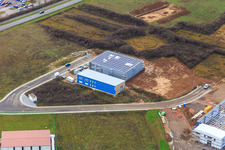 Aerial photograpy of Archaeological excavations/surveys in the W industrial park in Herxheim bei Landau in the state Rhineland-Palatinate, Germany