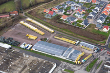 Industrial estate and company settlement Sued with Engel & Engel GmbH DHL-Paket-Transporter-Verwertung in Rohrbach in the state Rhineland-Palatinate, Germany
