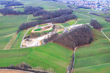 Sand pit/open-cast mine in the district Gleiszellen in Gleiszellen-Gleishorbach in the state Rhineland-Palatinate, Germany