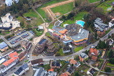 Oblique view of Südpfalz Therme in Bad Bergzabern in the state Rhineland-Palatinate, Germany